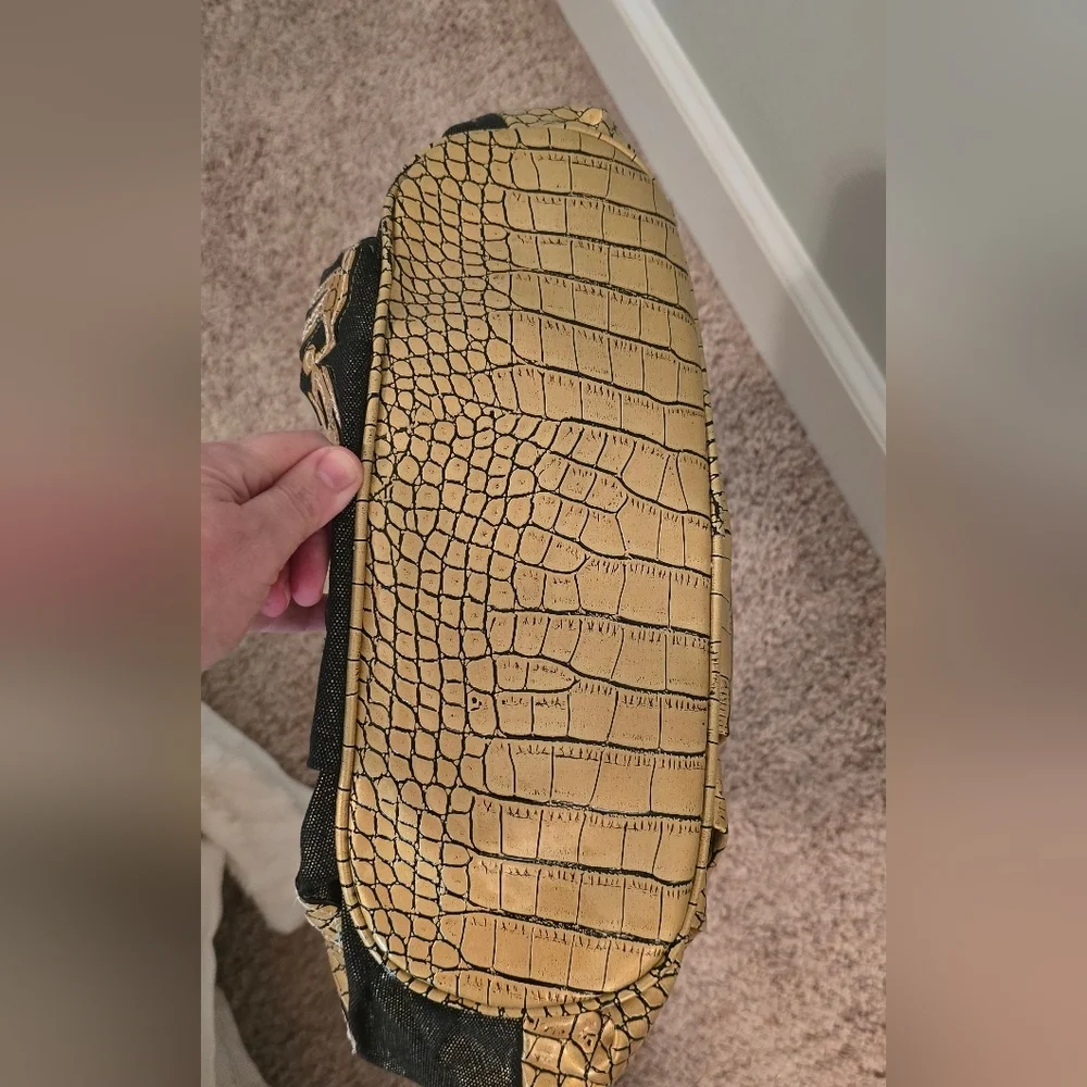 Large Unique Gold and Black Women's Handbag (1206)